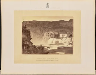 Shoshone Falls, Snake River, Idaho. Mittagsansicht, angrenzende Felswände etwa 1000 Fuß hoch