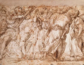Studie der Apostelgruppe in der Kirche der Himmelfahrt der Frari in Venedig