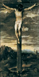 „Gekreuzigter Christus“. Inschrift „INRI“ am Kreuz