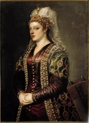 Porträt von Caterina Cornaro, Königin von Zypern, als St. Katharina von Alexandria, ca. 1542