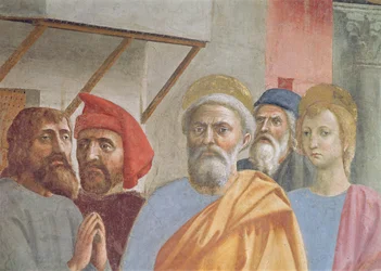 Der heilige Petrus heilt mit seinem Schatten: Detail des heiligen Petrus, um 1427
