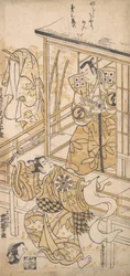 Der Schauspieler Sawamura Sojuro I als Sasaki no Saburo, ca. 1741
