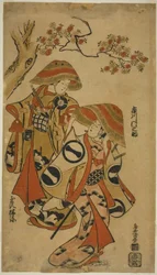 Die Schauspieler Ichikawa Monnosuke I und Tamazawa Rinya
