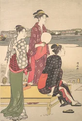 Abend am Ufer des Sumida-Flusses