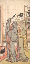 Ichikawa Yaozo III mit einer Dame, ca. 1785
