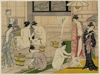 Kiyonaga Badehaus Frauen