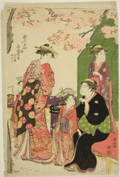 Die Kurtisanen Nioteru, Namiji und Omi von Ogiya