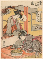 Der Bauer (No) aus der Serie Schönheiten, die die vier sozialen Klassen illustrieren (Adesugata shi no ko sho)