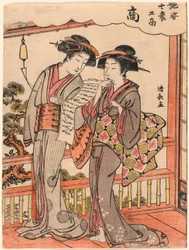 Der Kaufmann (Sho) aus der Serie Schönheiten, die die vier sozialen Klassen illustrieren (Adesugata shi no ko sho)