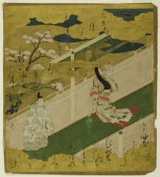 Illustration der Geschichte von Genji, Kap. 8 Hana no en