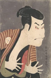 Der Kabuki-Schauspieler Otani Oniji III. als Yakko Edobei in dem Stück „Die farbigen Zügel von ...“, 6. Monat, 1794.