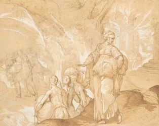 Lots Frau blickt zurück auf die Zerstörung von Sodom und Gomorra