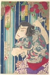 Imaginäres Porträt, Shuihuzhuan der Bühne: Tōryūdai (Mitate Suikoden Tōrōdai) - Der Schauspieler Onoe Kikugorō in der Rolle des Kumon no Ryūkichi