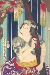 Imaginäres Porträt, Shuihuzhuan der Bühne: Toryudai Mitate Suikoden Torodai - Schauspieler, Ichi..., 1875