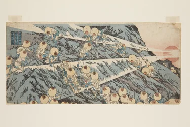 Besteigung des Berges Fuji in der Provinz Suruga, der Weg zum Schrein (Sunshū Ōmiya-guchi tozan)