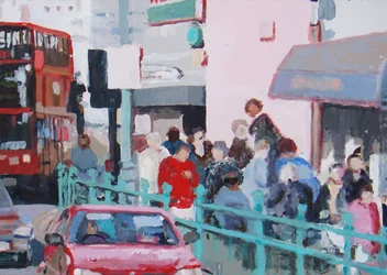 Überfüllter Gehweg, 2007