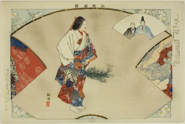 Banjo, aus der Serie "Bilder ohne Aufführungen (Nogaku Zue)"