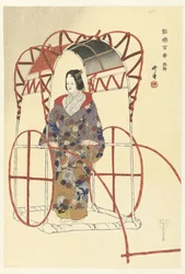 Szene aus dem Noh-Theaterstück Yuya