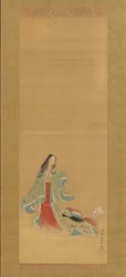 Die dritte Prinzessin mit ihrer Katze, aus den Neuen Kräutern I Wakana I..., 18. Jahrhundert
