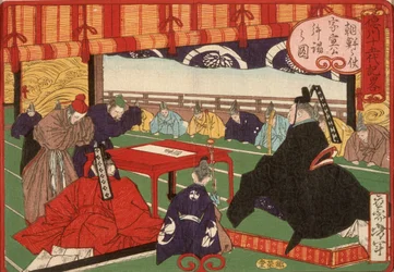 Ein Gesandter aus Korea bei einer Audienz mit Tokugawa Ienobu