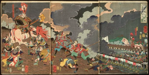 Der Tod von Yamamoto Dōki in der großen Schlacht von Kawanakajima