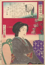 Vierundzwanzig Stunden in ShinbashiYanagibashi: 12 Uhr Mittag. Shinyanagi nijuyo-ji, gozen juni-ji..., 1880