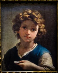 Büste eines jungen Jungen mit einer Münze, um 1777