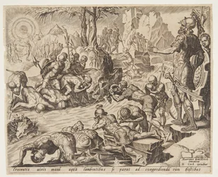 Gideon beobachtet, wie die Soldaten trinken