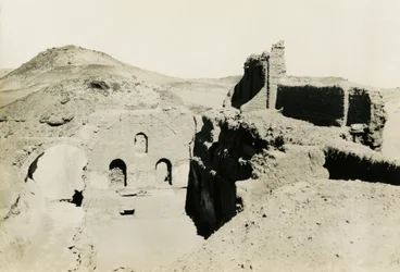 Innenraum der großen Festung (Qasr) des Klosters St. Simeon, Assuan, Ägypten