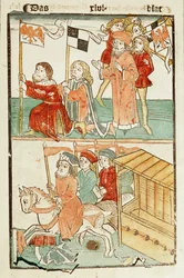 Belehnung des Burggrafen von Nürnberg, Friedrich von Hohenzollern, mit der Mark Brandenburg durch Kaiser Sigismund