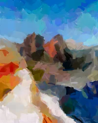 Bunte Berglandschaft