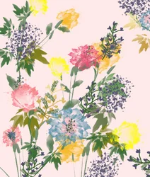 Bunte Aquarellblüten