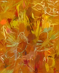 Goldenes botanisches Abstrakt