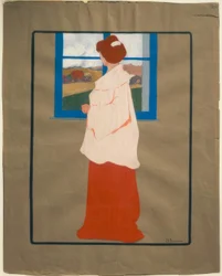 Frau am Fenster (Herbst)