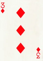 3 der Karo aus einem Kartenspiel von Goodall & Son Ltd., ca. 1940