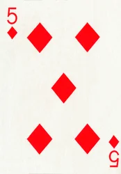 5 der Karo aus einem Kartenspiel von Goodall & Son Ltd., um 1940