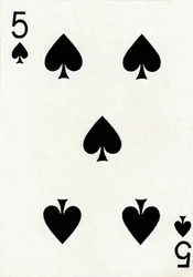5 der Pik aus einem Kartenspiel von Goodall & Son Ltd., ca. 1940