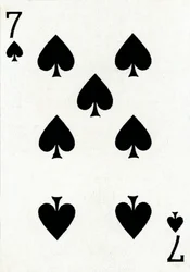 7 der Pik aus einem Kartenspiel von Goodall & Son Ltd., um 1940