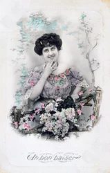Ein guter Kuss, französische Postkarte, um 1900