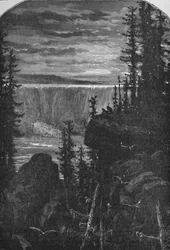 Eine Nachtansicht von Niagara in alten Zeiten, 1883