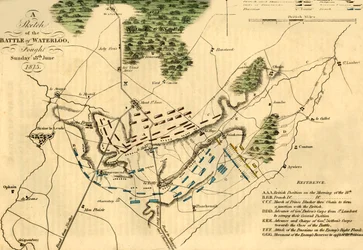 Eine Skizze der Schlacht von Waterloo, 18. Juni 1815, 1816