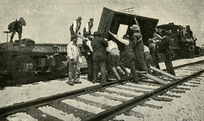 Ein Sondergüterzug nimmt es auf die Schienen, 1901