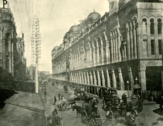 Eine Straßenansicht von Sydney, 1901
