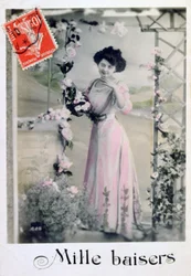 Tausend Küsse, französische Postkarte, ca. 1900