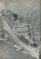 Ein Zwillingsschrauben-Motorschiff, die Stirling Castle gebaut von Harland und Wolff, 1937