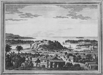 Ein Blick auf den Hafen von Acapulco, ca. 1768