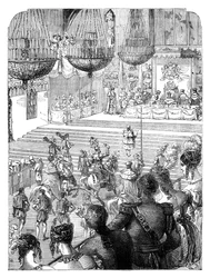 Ein Bankett in der Westminster Hall zur Feier der Krönung König Georgs IV., 1821, um 1895