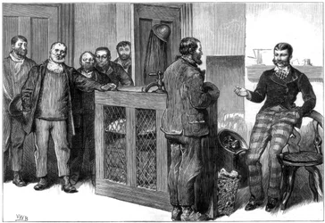 Aussperrung in einem Kohlebergwerk, Südwales, 1875