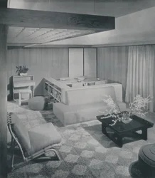 Eine kombinierte Wohn- und Esszimmer, 1942
