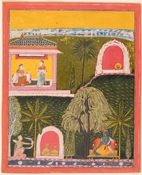 Eine Seite aus einer Rasikapriya-Serie, um 1660